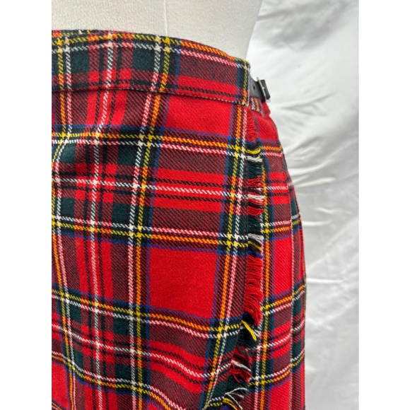 Women's vintage Pitlochry Knitwear Skirt Red Plaid - Picture 3 of 12